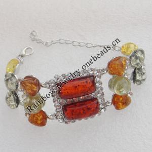 Imitate Amber bracelet, 30x26mm Length:8inch Sold by Bag