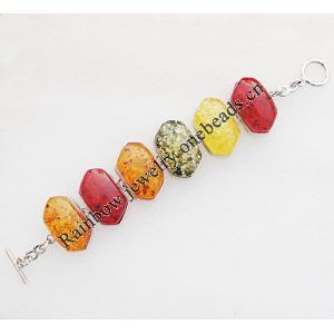 Imitate Amber bracelet, 34x21mm Length:8.2inch Sold by Bag