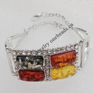 Imitate Amber bracelet, 47x30mm Length:9inch Sold by Bag