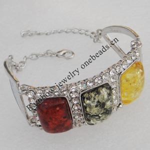 Imitate Amber bracelet, 50.5x25mm Length:9inch Sold by Bag