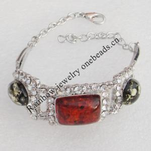 Imitate Amber bracelet, 25.5x20mm Length:9inch Sold by Bag