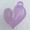 Imitate Jade Acrylic Pendant, Heart 22x30mm Hole:3mm, Sold by Bag