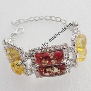 Imitate Amber bracelet, 28.5x26.5mm Length:8inch Sold by Bag