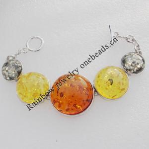 Imitate Amber bracelet, 36x16mm Length:9inch Sold by Bag