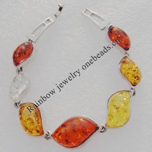 Imitate Amber bracelet, 26x15mm Length:9inch Sold by Bag