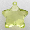 Transparent Acrylic Pendant, Star 16x39x44mm Hole:3mm, Sold by Bag