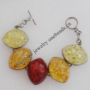 Imitate Amber bracelet, 35.5x25.5x15mm Length:8.2inch Sold by Bag