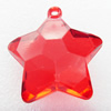 Transparent Acrylic Pendant, Star 44x48x17mm Hole:4mm, Sold by Bag