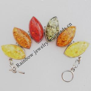 Imitate Amber bracelet, 38x19x12mm Length:8inch Sold by Bag