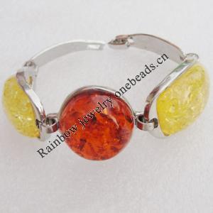 Imitate Amber bracelet, 24x12mm Length:7.4inch Sold by Bag