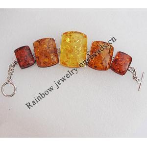 Imitate Amber bracelet, 42x30x14mm Length:8inch Sold by Bag