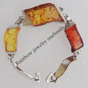 Imitate Amber bracelet, 40x18x9mm Length:7.4inch Sold by Bag