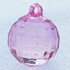 Transparent Acrylic Pendant, Round 25mm Hole:3mm, Sold by Bag