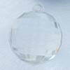 Transparent Acrylic Pendant, Round 32mm Hole:4mm, Sold by Bag