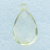 Transparent Acrylic Pendant, Faceted Flat Teardrop 13x24mm Hole:1mm, Sold by Bag