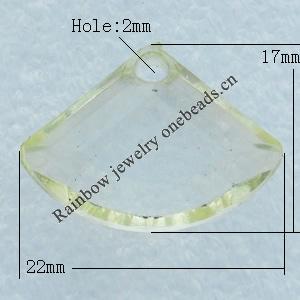 Transparent Acrylic Pendant, Sectort 22x17mm Hole:2mm, Sold by Bag