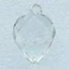 Transparent Acrylic Pendant, Teardrop 16x24mm Hole:2mm, Sold by Bag