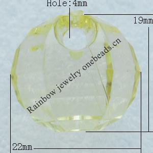 Transparent Acrylic Pendant, Edge Oval 22x19mm Hole:4mm, Sold by Bag