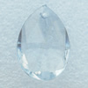 Transparent Acrylic Pendant, Faceted Flat Teardrop 19x27mm, Sold by Bag