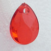 Transparent Acrylic Pendant, Faceted Teardrop 13x17mm Hole:2mm, Sold by Bag