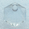 Transparent Acrylic Pendant, Faceted Polygon 18x18mm Hole:3mm, Sold by Bag