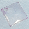 Transparent Acrylic Pendant, Faceted Diamont 14x14mm Hole:2.5mm, Sold by Bag