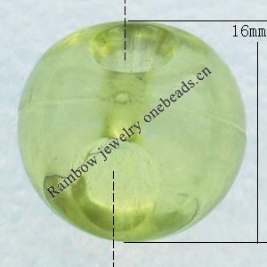 Transparent Acrylic Pendant, Round 16x16mm Hole:2mm, Sold by Bag