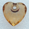 Transparent Acrylic Pendant, Heart 22x22mm Hole:3mm, Sold by Bag