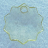 Transparent Acrylic Pendant, Flower 17x17mm Hole:3mm, Sold by Bag