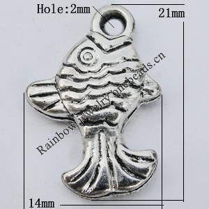 Jewelry findings, CCB plastic Pendant, Fish 14x21mm, Hole:2mm sold By Bag