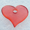 Transparent Acrylic Pendant, Heart 18x16mm Hole:3mm, Sold by Bag