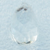 Transparent Acrylic Pendant, Faceted Teardrop 10x18mm Hole:1mm, Sold by Bag