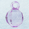 Transparent Acrylic Pendant, Faceted Oval 12x18mm Hole:1mm, Sold by Bag