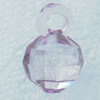 Transparent Acrylic Pendant, Faceted Oval 10x15mm Hole:2mm, Sold by Bag