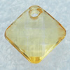 Transparent Acrylic Pendant, Faceted Diamond 12x12mm Hole:1mm, Sold by Bag