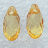 Transparent Acrylic Pendant, Faceted Teardrop 11x5mm Hole:1mm, Sold by Bag