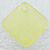 Transparent Acrylic Pendant, Diamond 19x19mm Hole:3mm, Sold by Bag