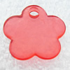 Transparent Acrylic Pendant, Flower 16x16mm Hole:2mm, Sold by Bag