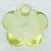 Transparent Acrylic Pendant, Faceted Flower 12x12mm Hole:2mm, Sold by Bag