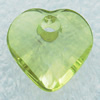 Transparent Acrylic Pendant, Faceted Heart 12x12mm Hole:2mm, Sold by Bag