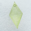 Transparent Acrylic Pendant, Faceted Diamond 38x16mm Hole:2mm, Sold by Bag