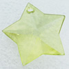 Transparent Acrylic Pendant, Faceted Star 28x28mm Hole:2mm, Sold by Bag