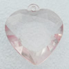 Transparent Acrylic Pendant, Faceted Heart 25x27mm Hole:2mm, Sold by Bag