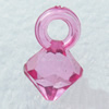 Transparent Acrylic Pendant, Faceted Bicone 8x12mm Hole:3mm, Sold by Bag