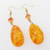 Imitate Amber Earring, 29x17x11.5mm Length 67mm, Sold by Bag