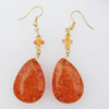 Imitate Amber Earring, 32x22x7mm Length 70mm, Sold by Bag