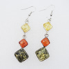 Imitate Amber Earring, 36x19x9mm Length 73mm, Sold by Bag