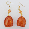 Imitate Amber Earring, 25x23x13mm Length 65mm, Sold by Bag