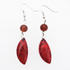 Imitate Amber Earring, 28x12x7mm Length 65mm, Sold by Bag