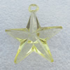 Transparent Acrylic Pendant, Star 31x34mm Hole:3mm, Sold by Bag